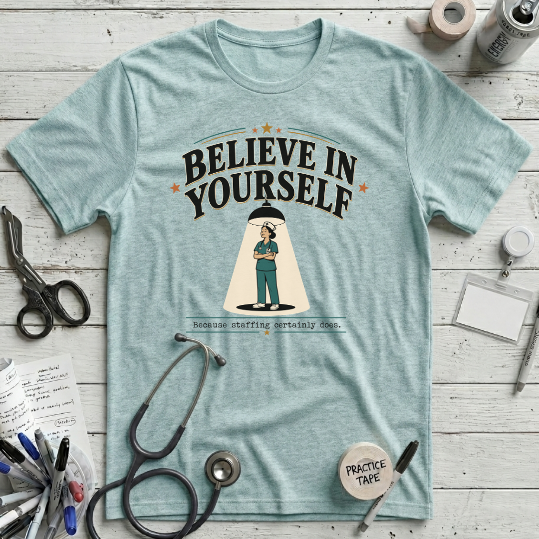 Believe in Yourself T-Shirt - Heather Ice Blue