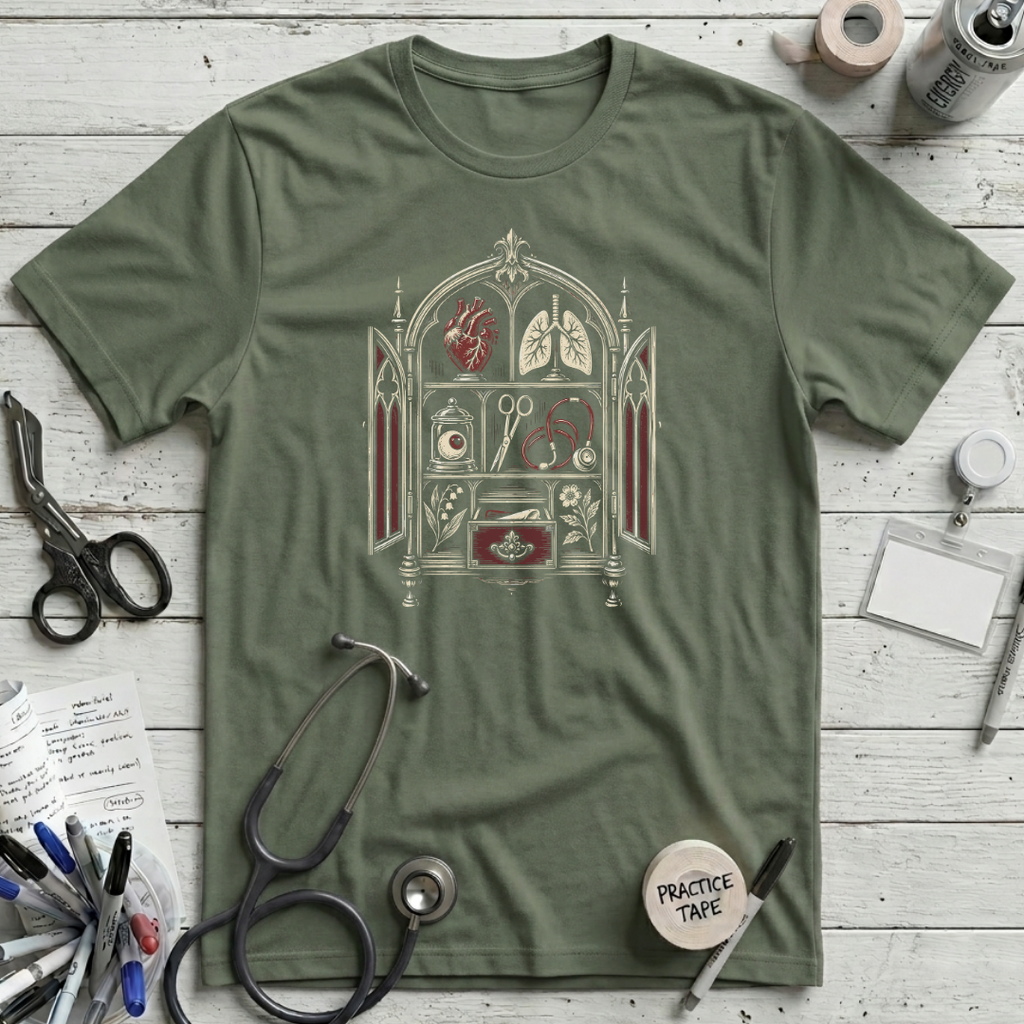 Cabinet of Curiosities T-Shirt – Military Green