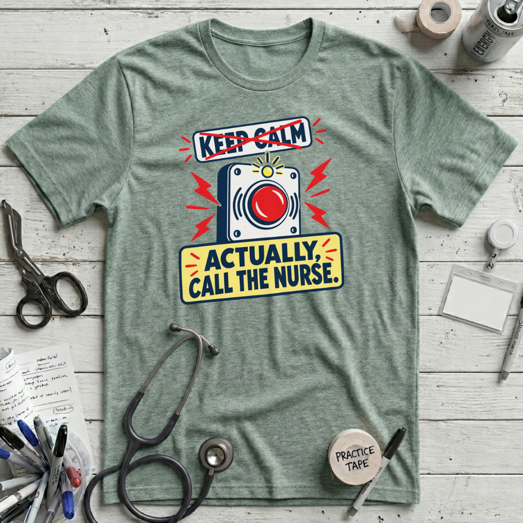 Call the Nurse T-Shirt - Heather Dusty Blue