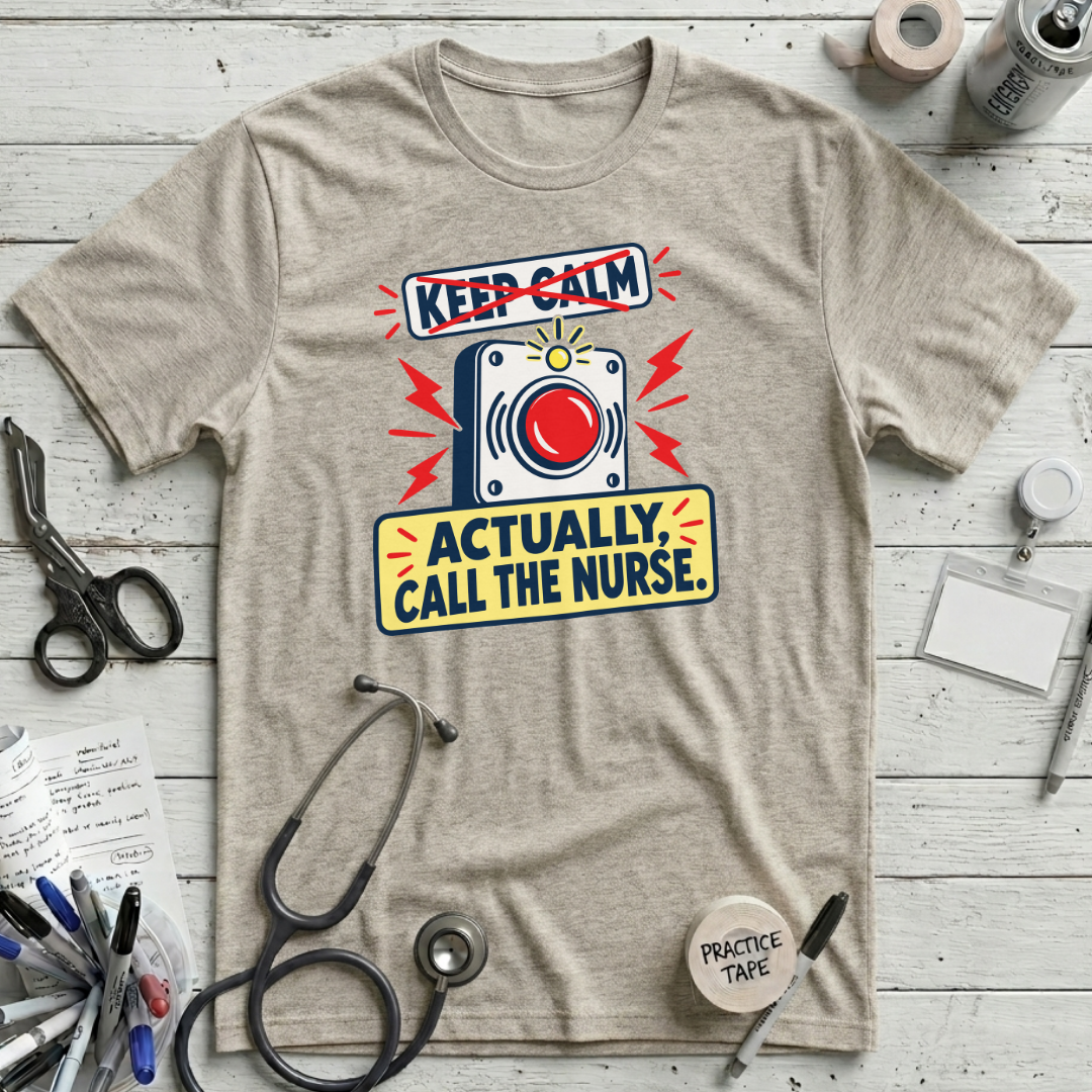 Call the Nurse T-Shirt - Heather Prism Natural