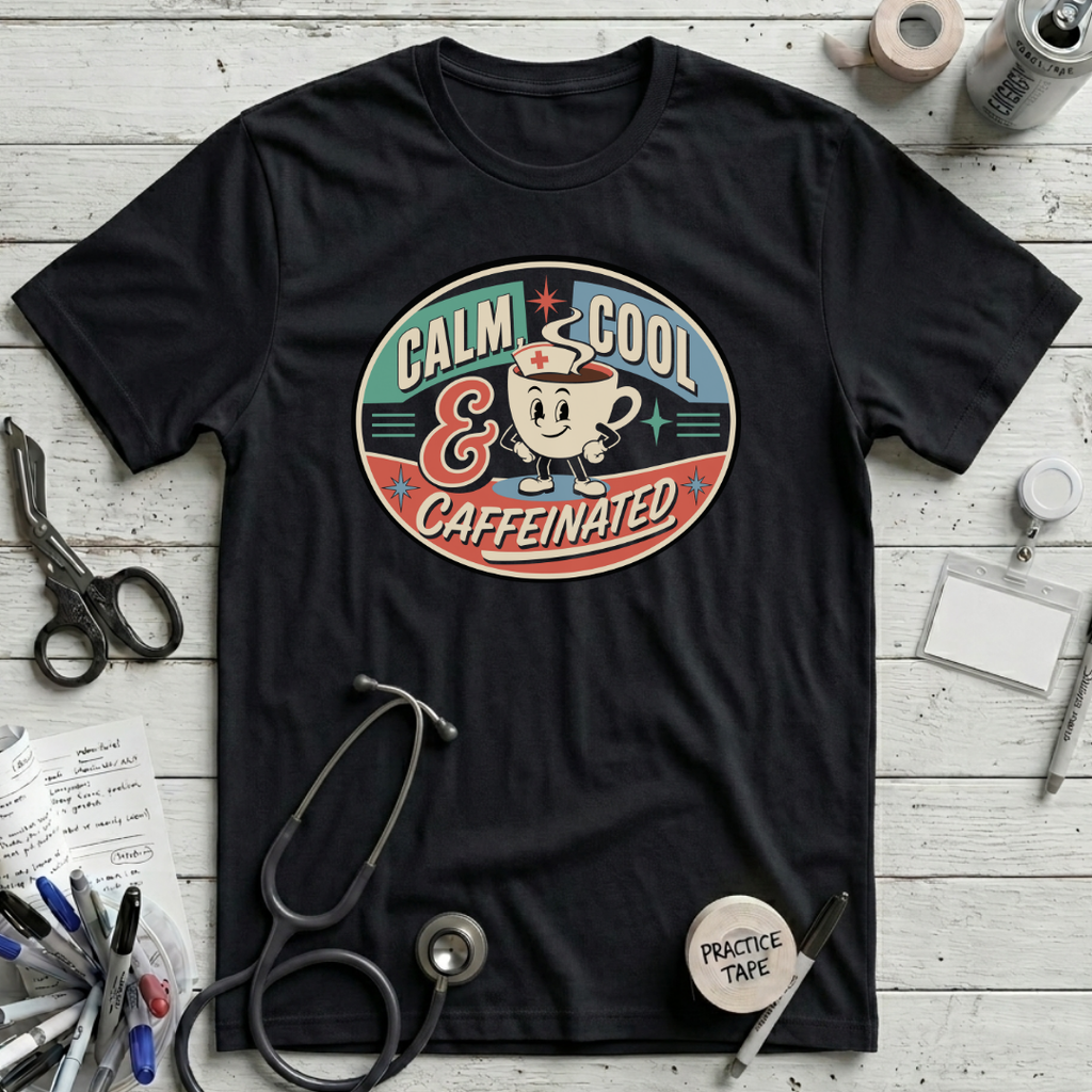 Calm Cool Caffeinated T-Shirt - Black