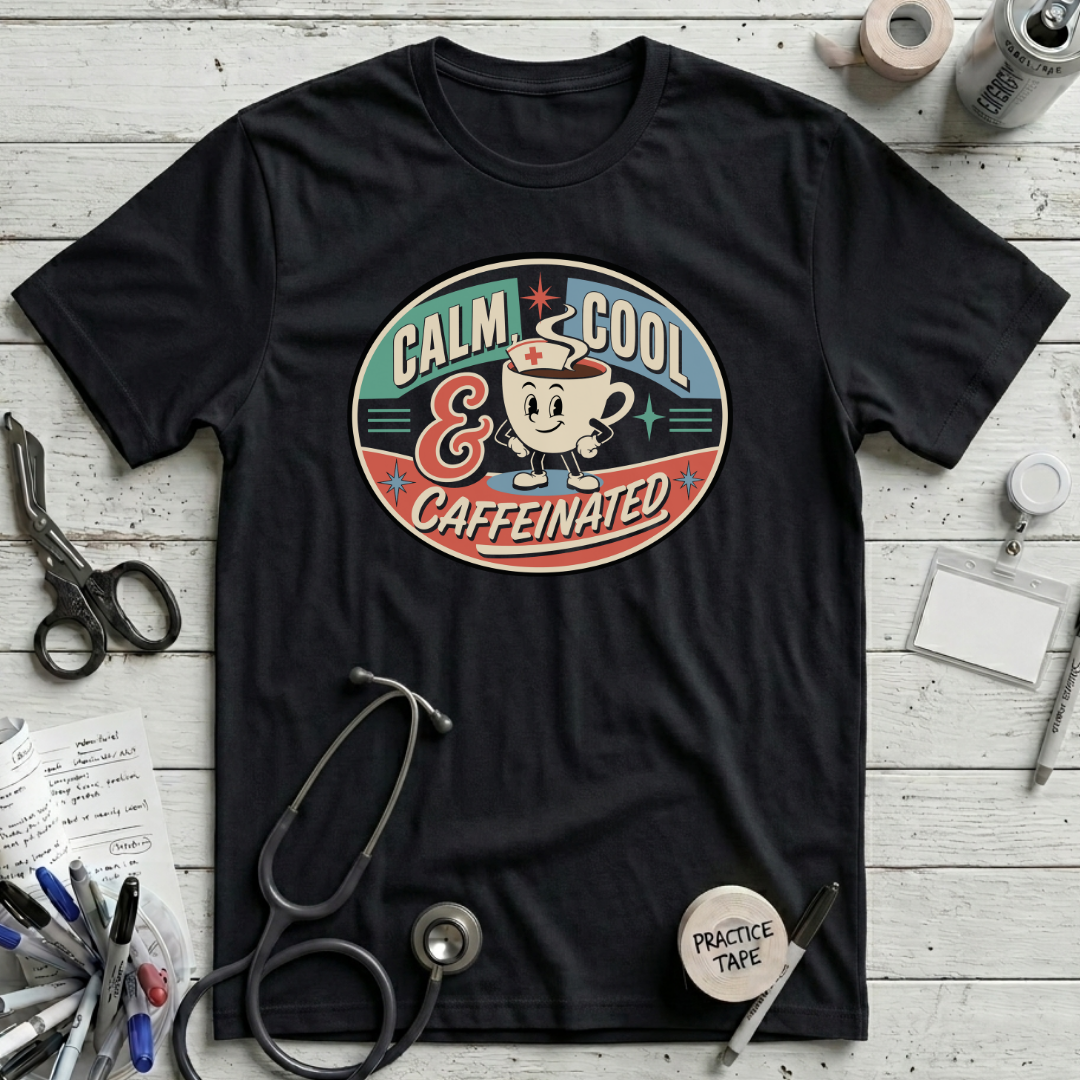 Calm Cool Caffeinated T-Shirt - Black