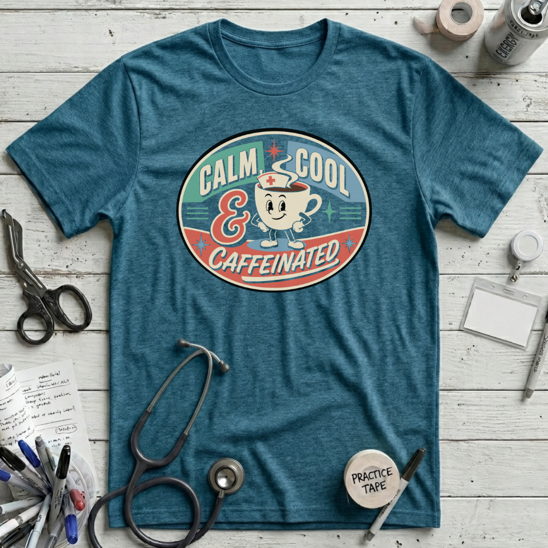 Calm Cool Caffeinated T-Shirt - Deep Teal