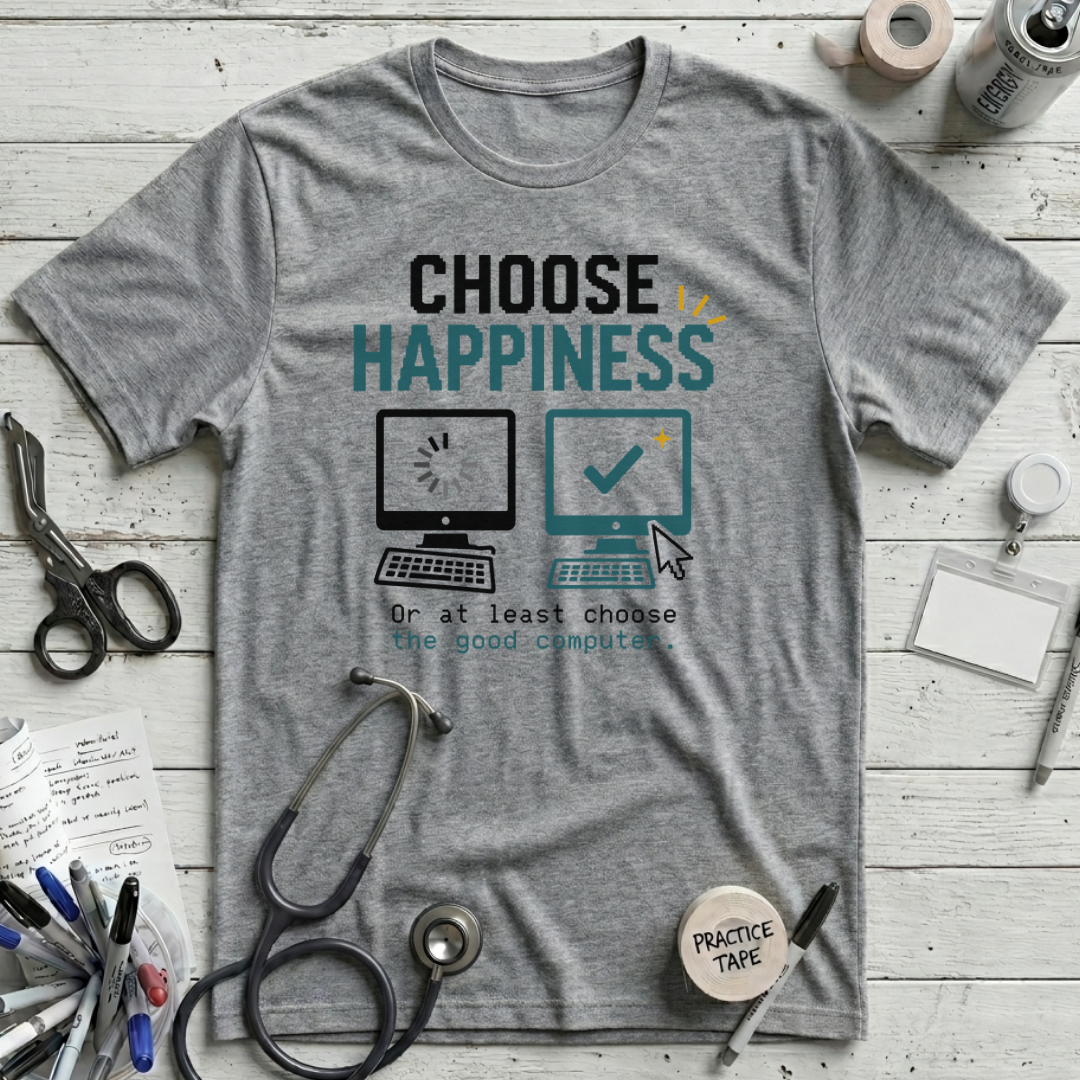 Choose Happiness T-Shirt - Athletic Heather