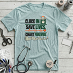 Clock In T-Shirt - Heather Ice Blue