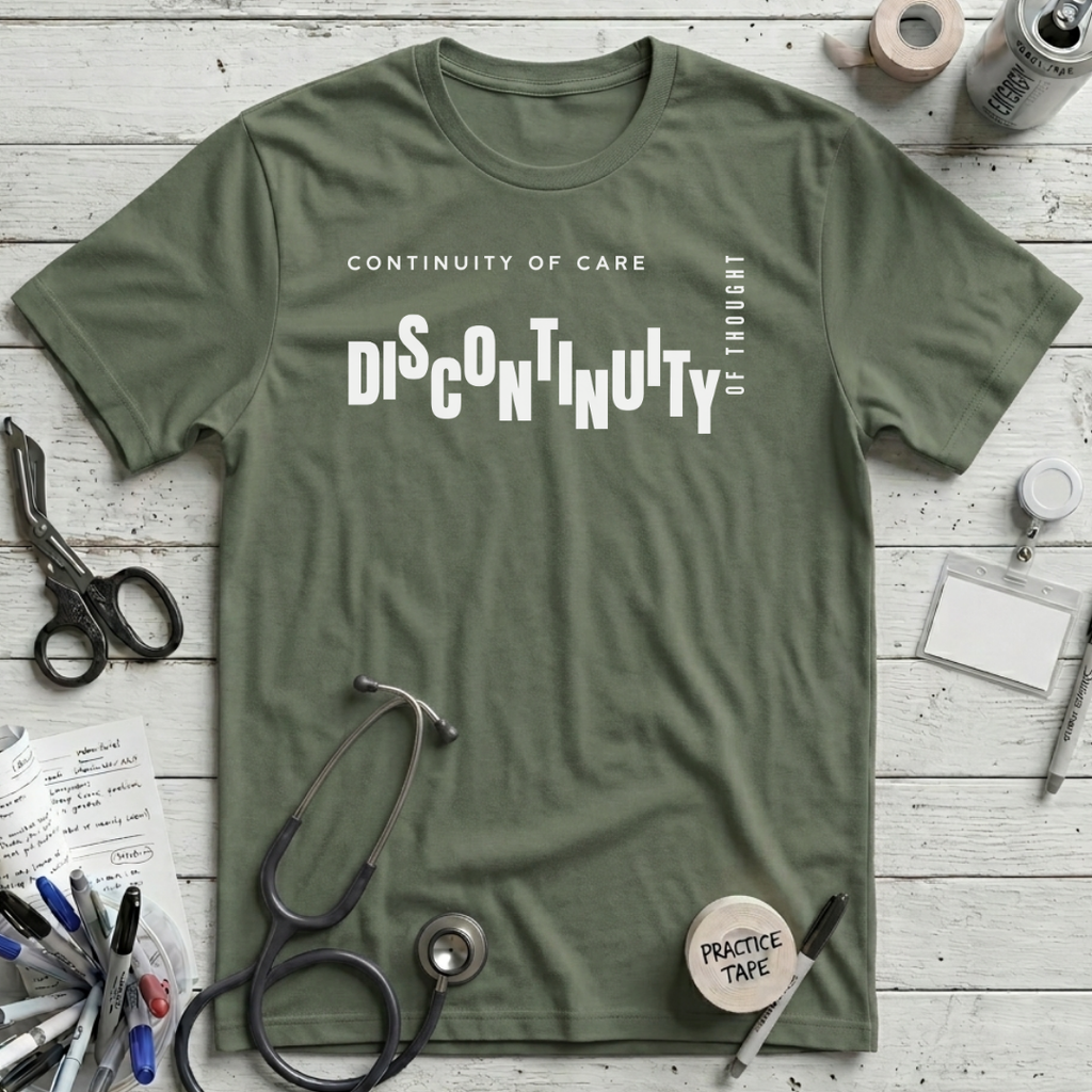 Continuity and Discontinuity T-Shirt – Military Green