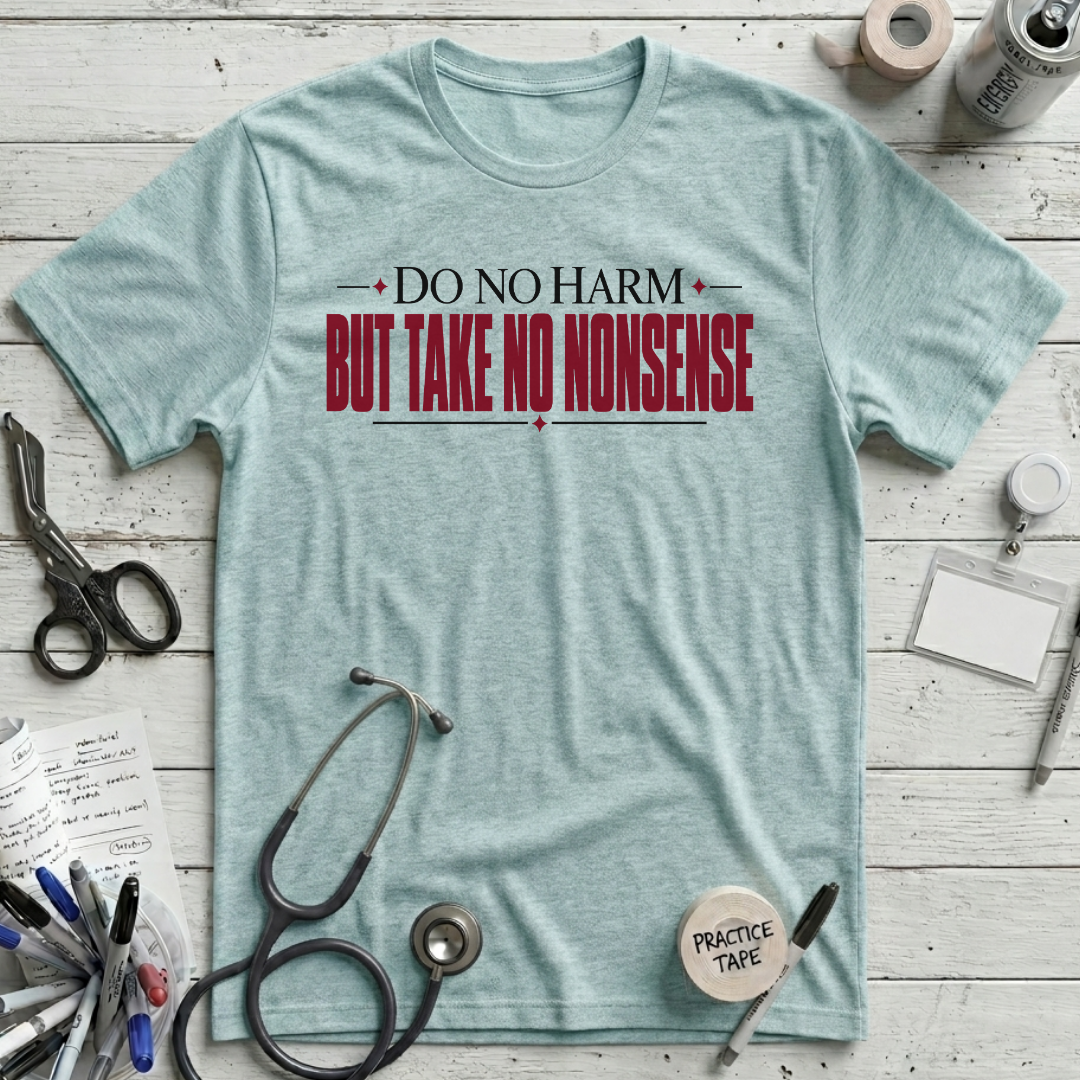 Do No Harm T-Shirt - Heather Ice Blue