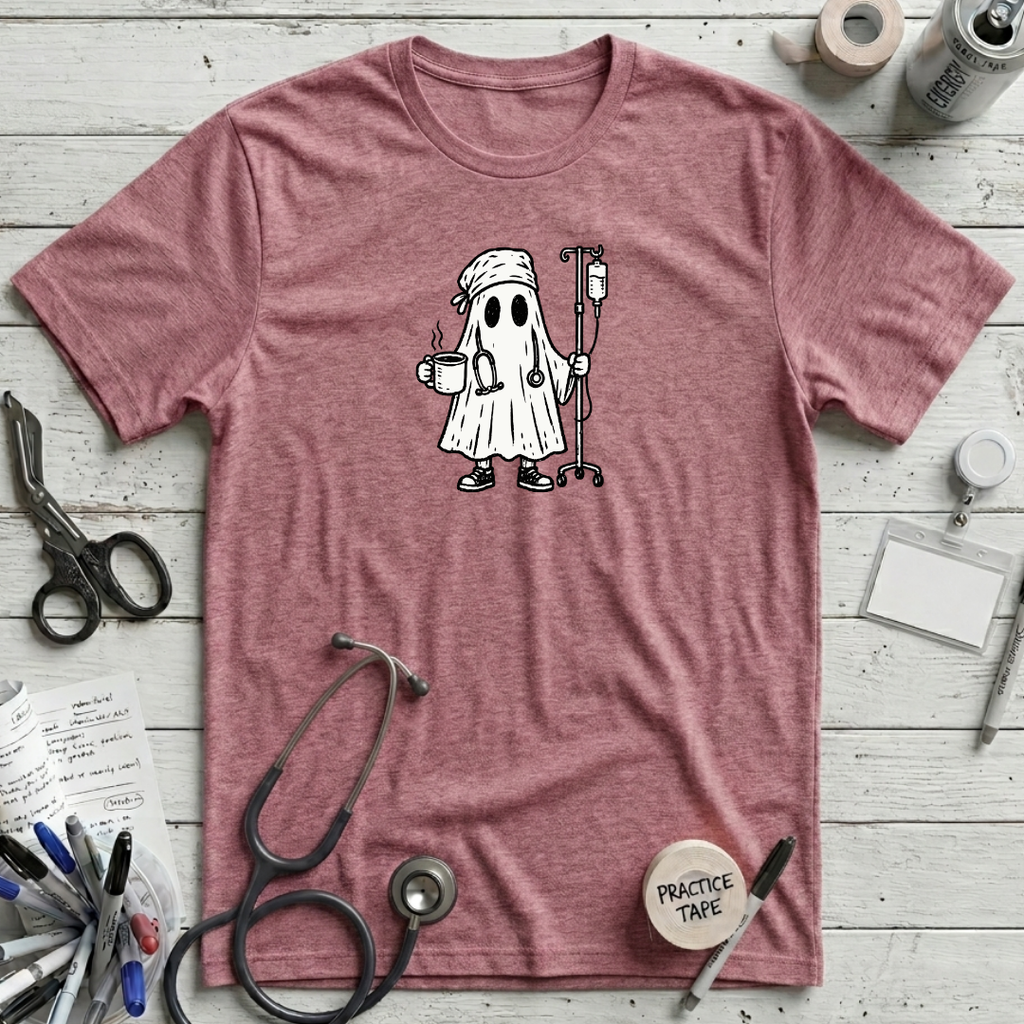 Ghost of Nurses T-Shirt – Heather Raspberry