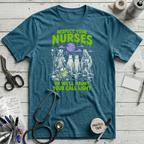 Ghostly Nurses Haunt T-Shirt – Deep Teal