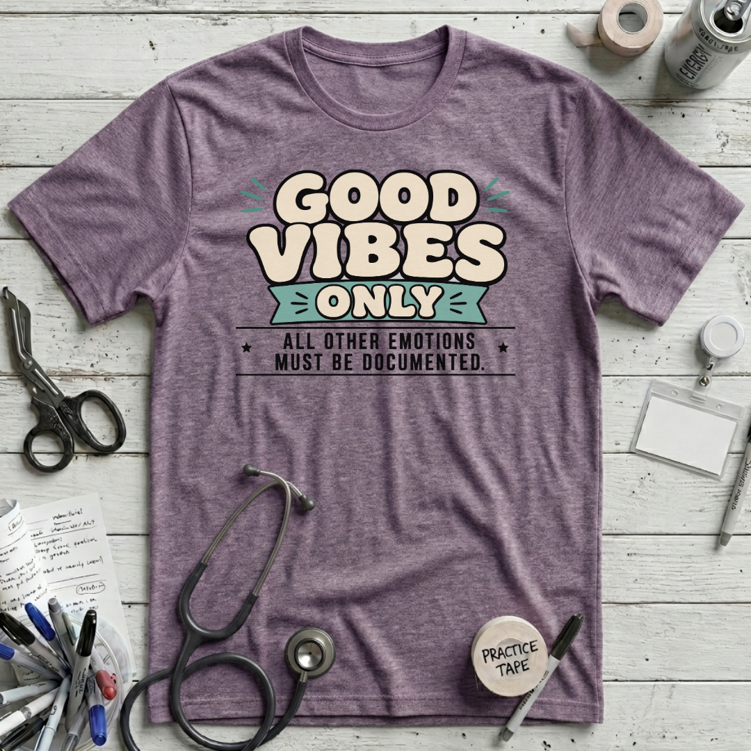 Good Vibes Only T-Shirt - Heather Purple