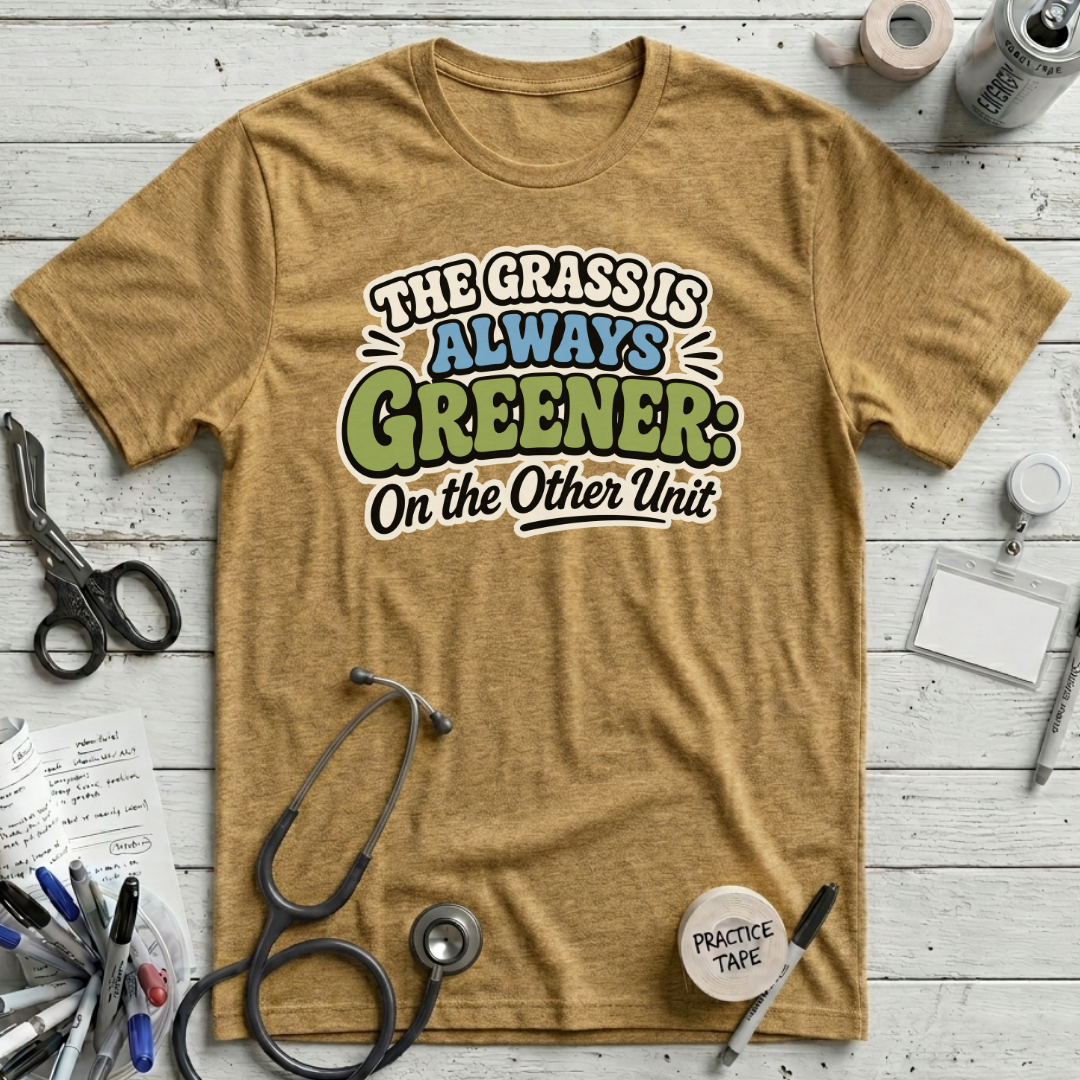 Grass is Greener T-Shirt - Heather Mustard