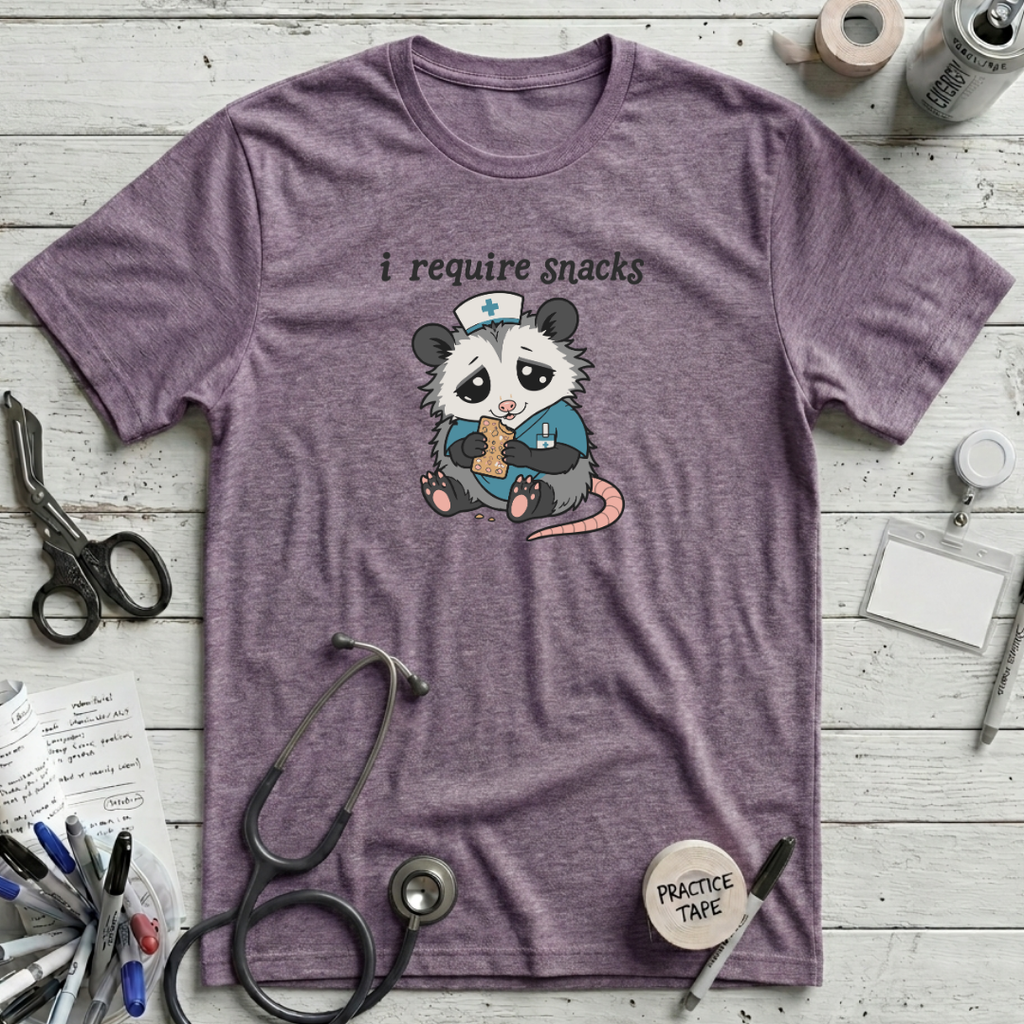 I Require Snacks T-Shirt - Heather Purple
