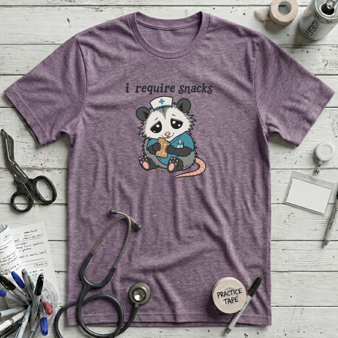 I Require Snacks T-Shirt - Heather Purple