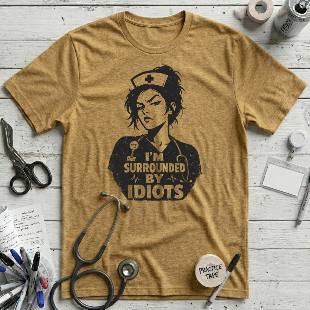 Idiots T-Shirt - Heather Mustard