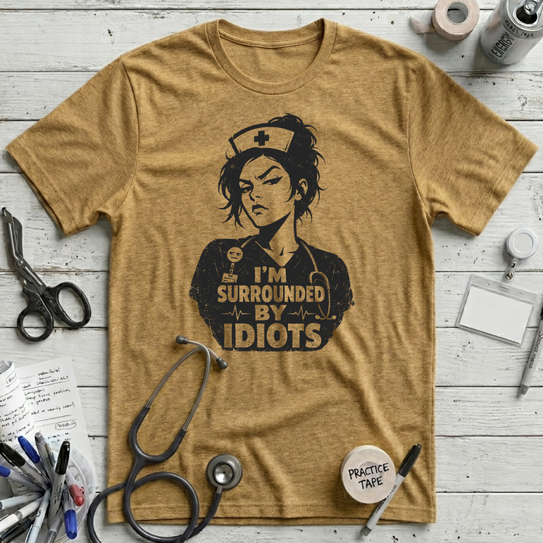 Idiots T-Shirt - Heather Mustard
