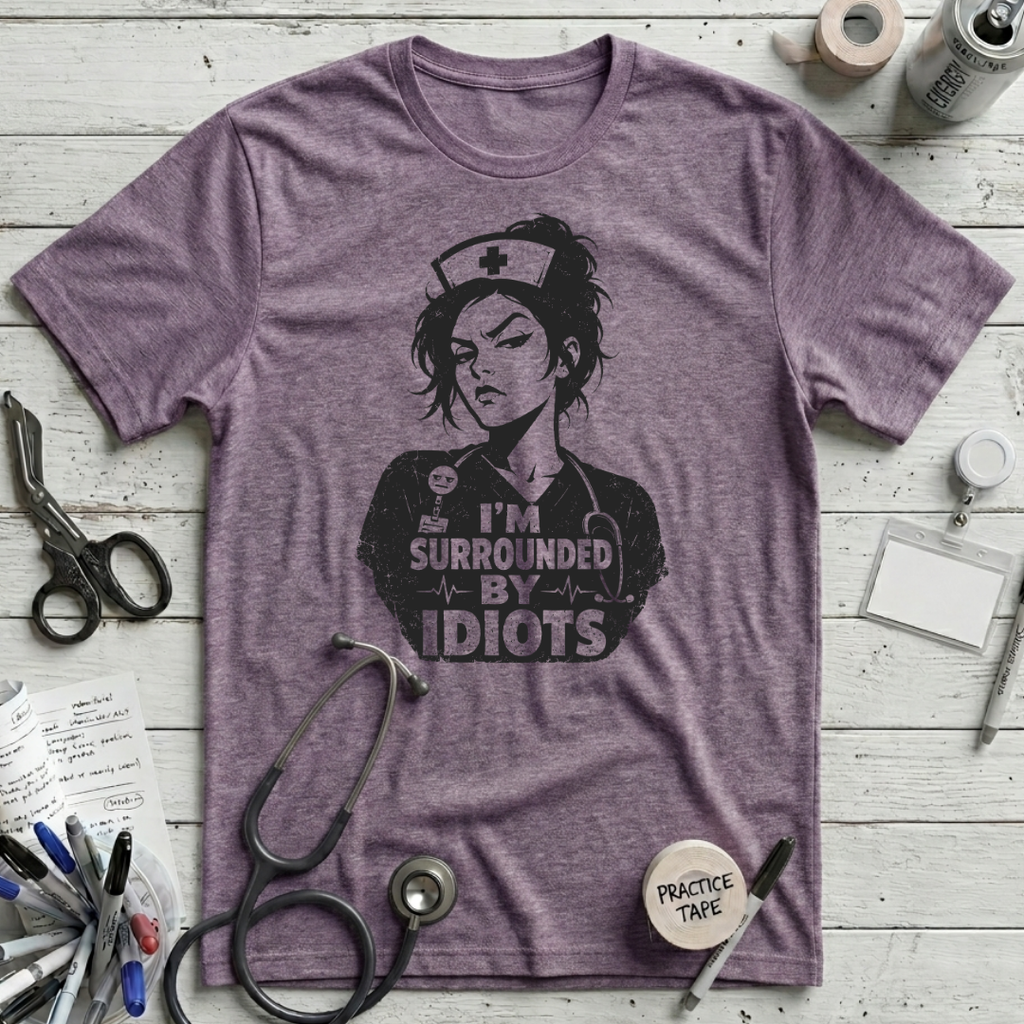 Idiots T-Shirt - Heather Purple