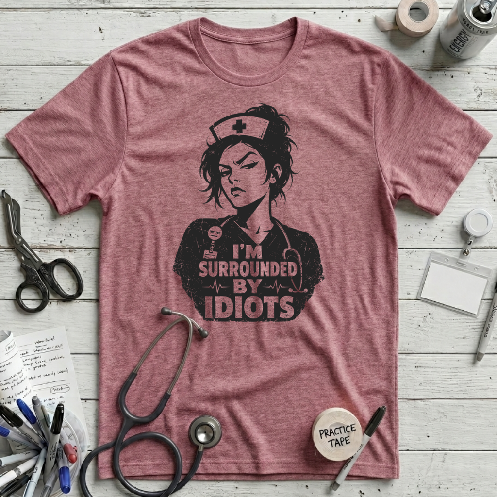 Idiots T-Shirt - Heather Raspberry