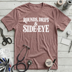 Rounds, Drips, & Side-Eye T-Shirt - Heather Mauve