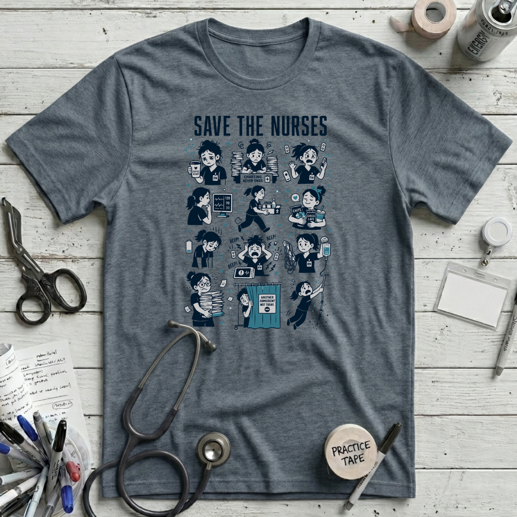 Save the Nurses T-Shirt - Heather Slate