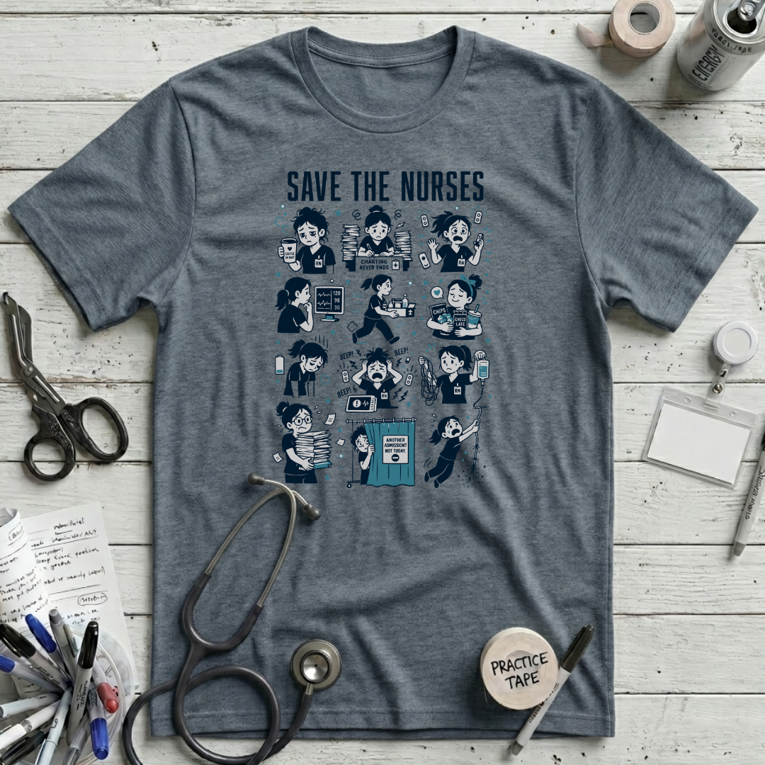 Save the Nurses T-Shirt - Heather Slate