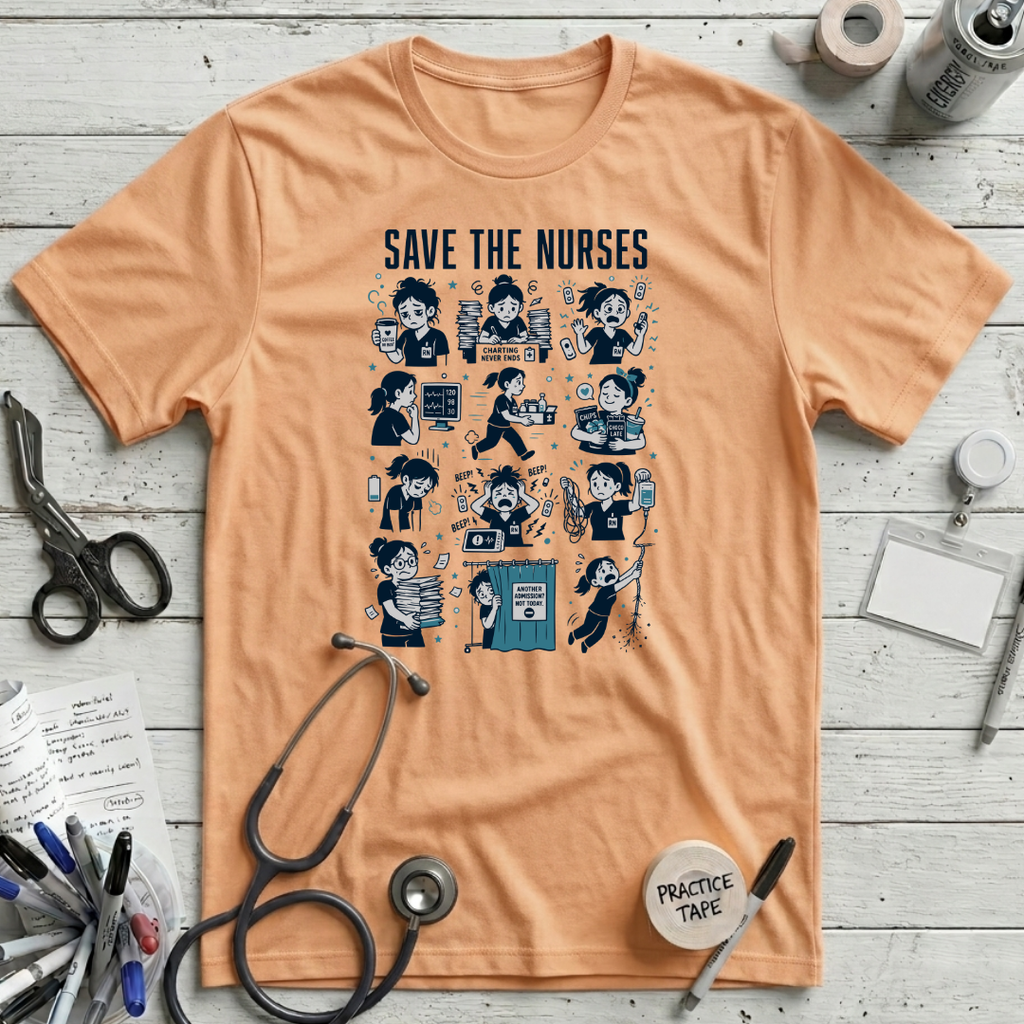 Save the Nurses T-Shirt - Peach