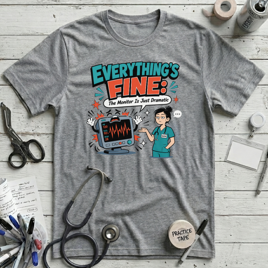 The Monitor is Dramatic T-Shirt - Athletic Heather