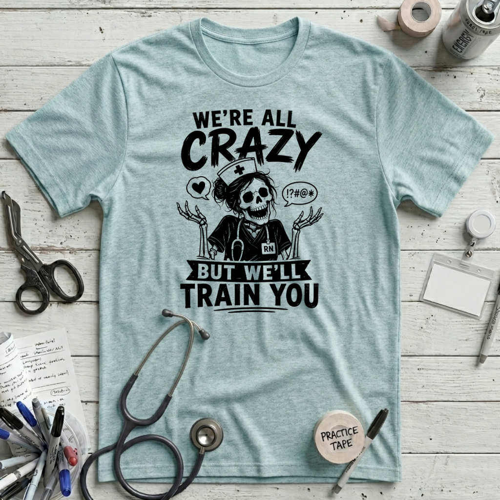 Train Crazy T-Shirt - Heather Ice Blue