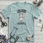 Weird Questions T-Shirt - Heather Ice Blue