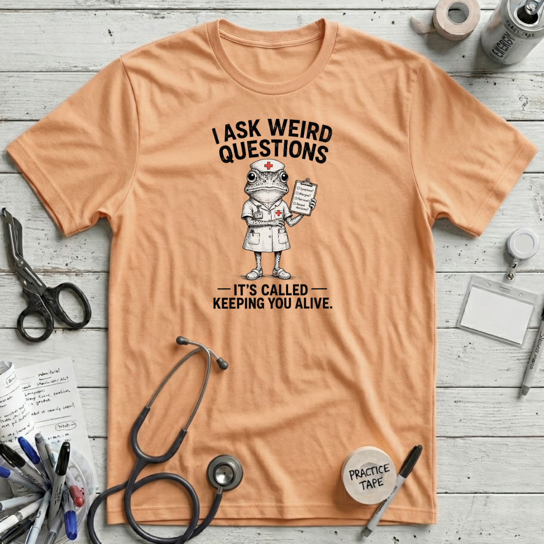 Weird Questions T-Shirt - Peach